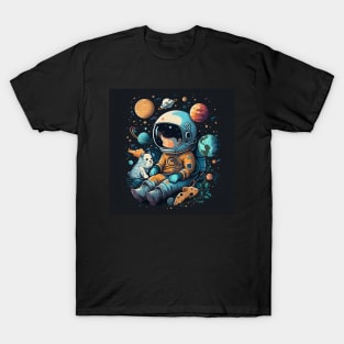 Astronaut boy with his pet T-Shirt